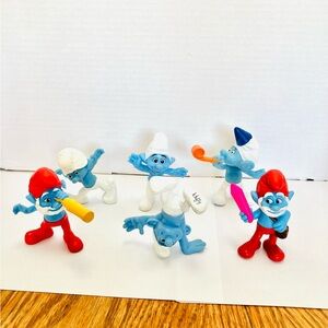 McDonald’s 2013 Peyo Smurfs Lot(6) Papa Smurf & More Vinyl